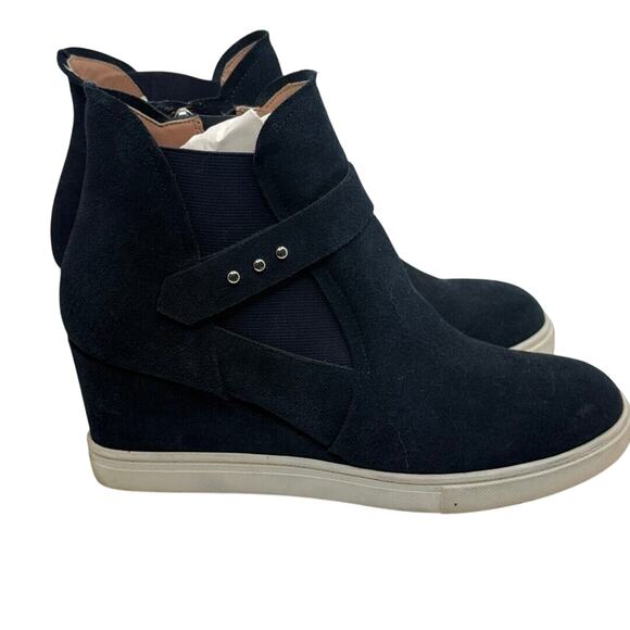 Paolo | Shoes | Linea Paolo Women Wynda Block Heel Pointy Toe Navy Suede Size 7 - Picture 1 of 6